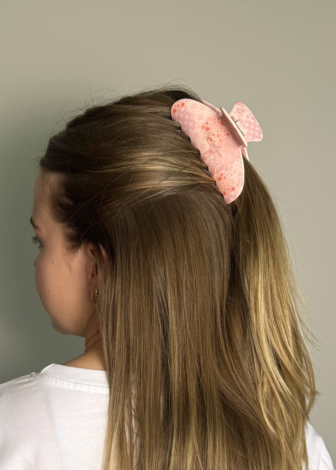 Quilted Rose Claw Clip