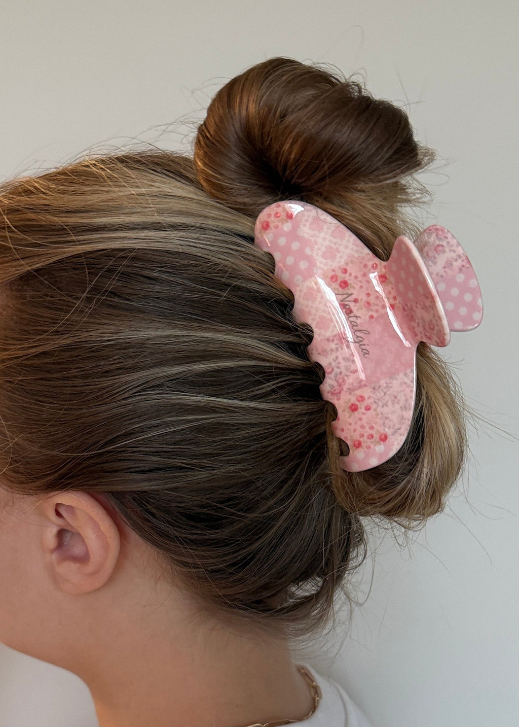 Quilted Rose Claw Clip