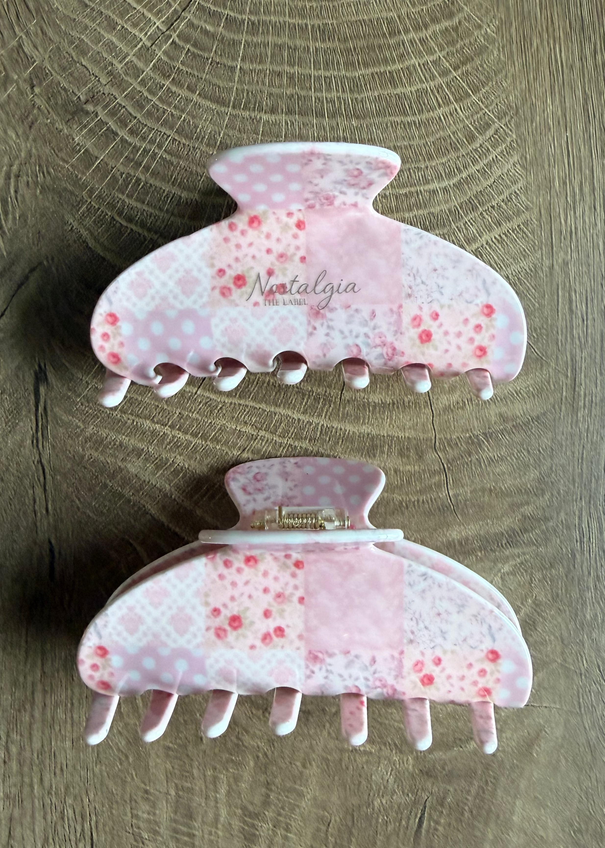 Quilted Rose Claw Clip