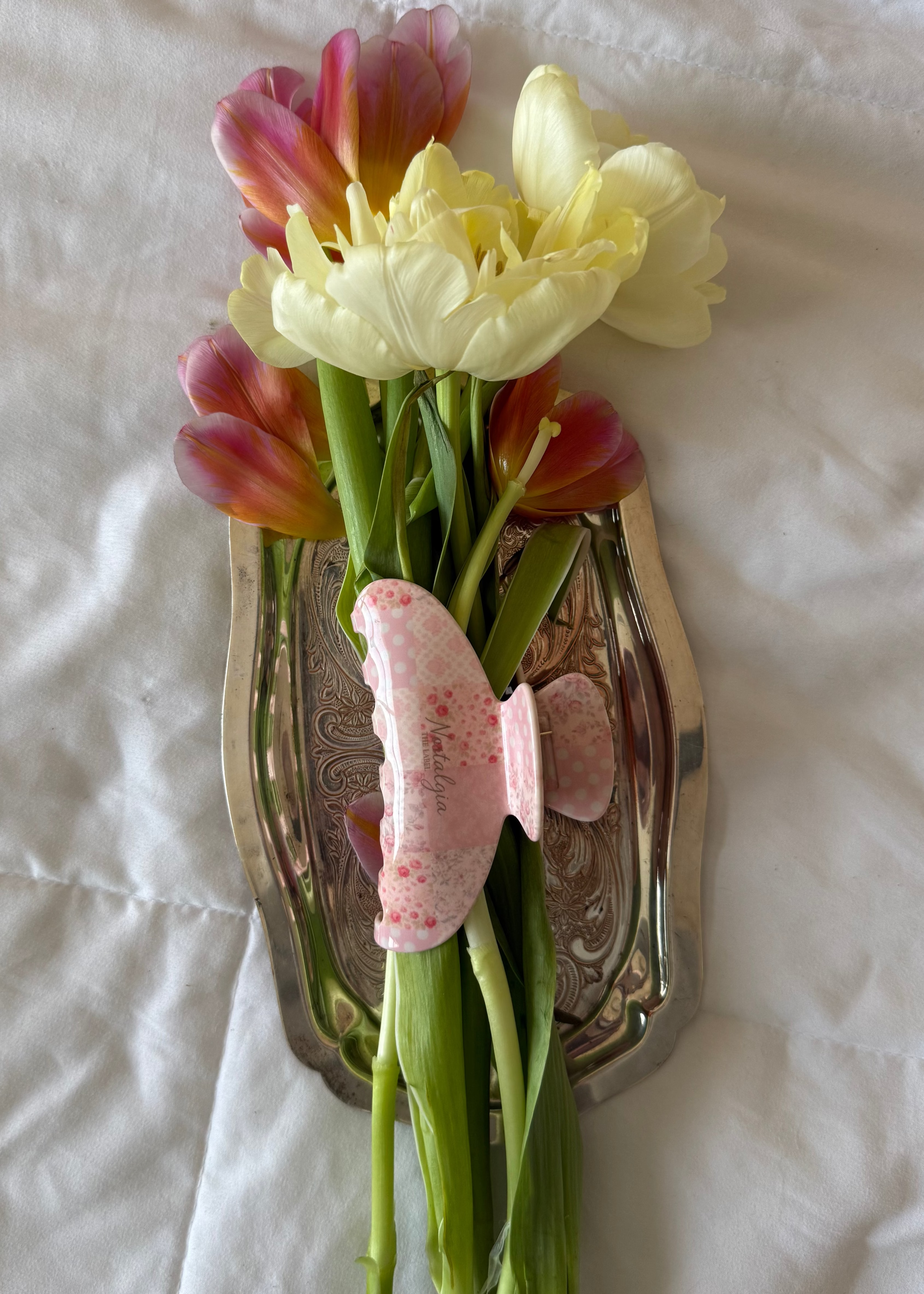 Quilted Rose Claw Clip